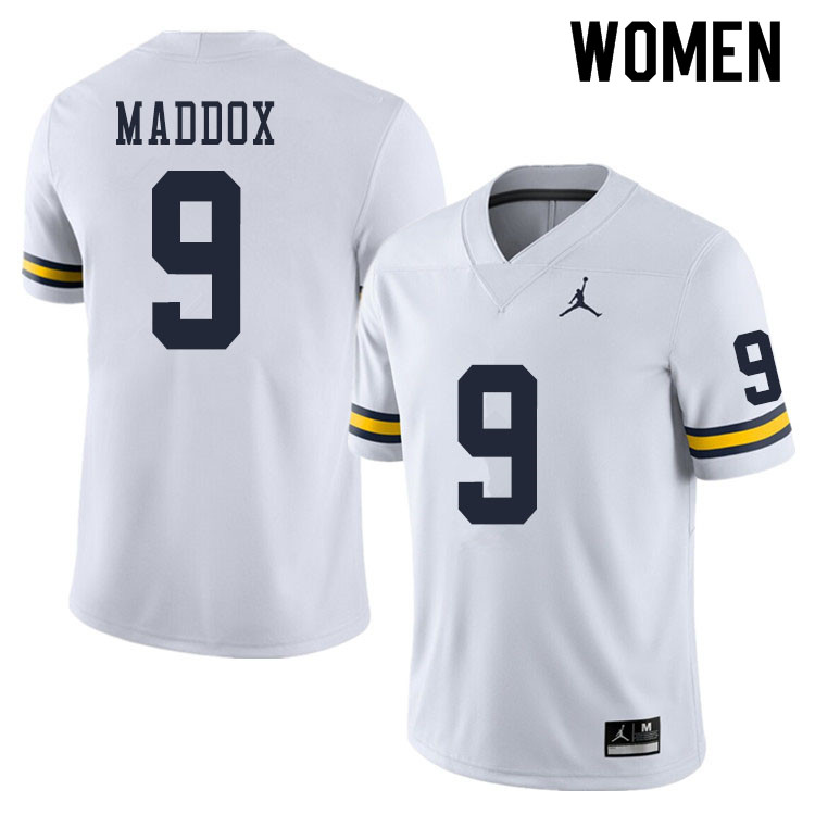 Women #9 Andy Maddox Michigan Wolverines College Football Jerseys Sale-White